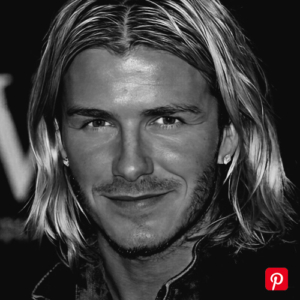 David Beckham in the 90s with a long-length grunge hairstyle