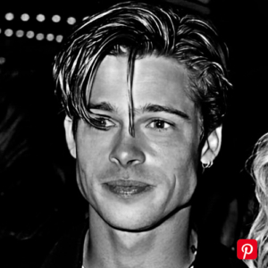 Brad Pitt in the 90s with a mid-length heartthrob hairstyle
