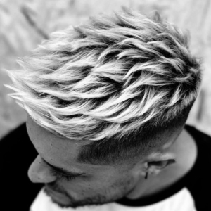Men's modern frosted tips hairstyle